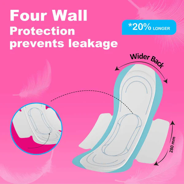 Wonderize Soft Comfort Cotton Sanitary Napkins For Women, 15 Pads, Size - Extra Large with Disposable Bags, Super Saver Pack,Soft Cotton Topsheet for Extra Comfort and Rash Free Periods