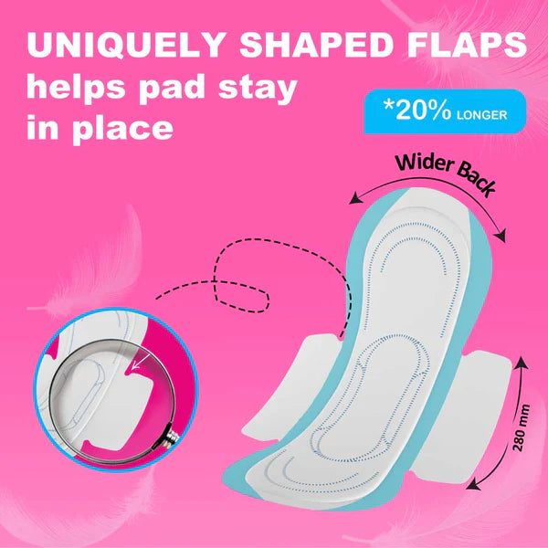 Wonderize Soft Comfort Cotton Sanitary Napkins For Women, 15 Pads, Size - Extra Large with Disposable Bags, Super Saver Pack,Soft Cotton Topsheet for Extra Comfort and Rash Free Periods