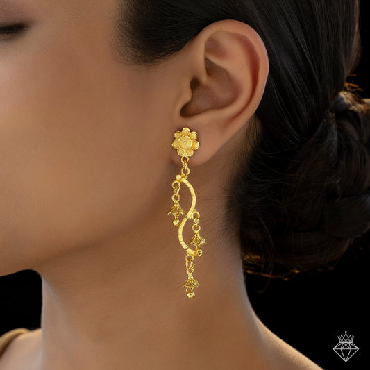 Golden Flower Danglers