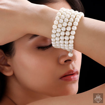 Multilayered Spiral Pearl Bracelet