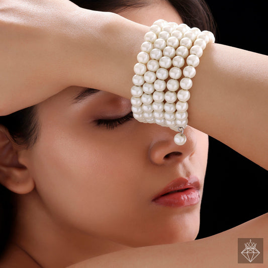 Multilayered Spiral Pearl Bracelet