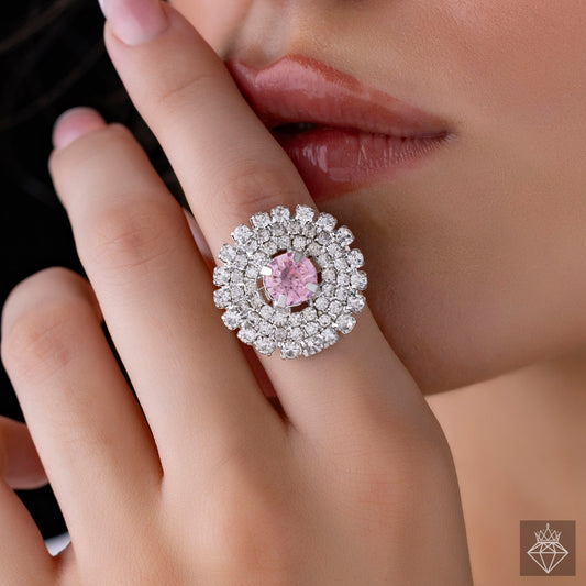 Cocktail Crystal Ring (Adjustable Size)
