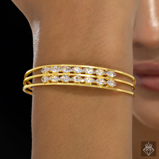 Crystal Double Line Bracelet (Adjustable Size)