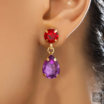 Crystal Y Necklace Set With Earrings