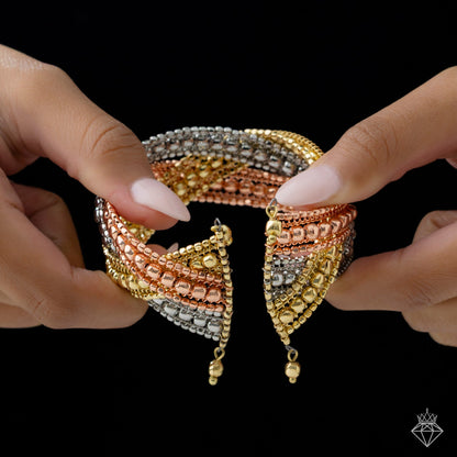 Exclusive Limited Edition Tri-Tone Cuff Bracelet (Adjustable Size)