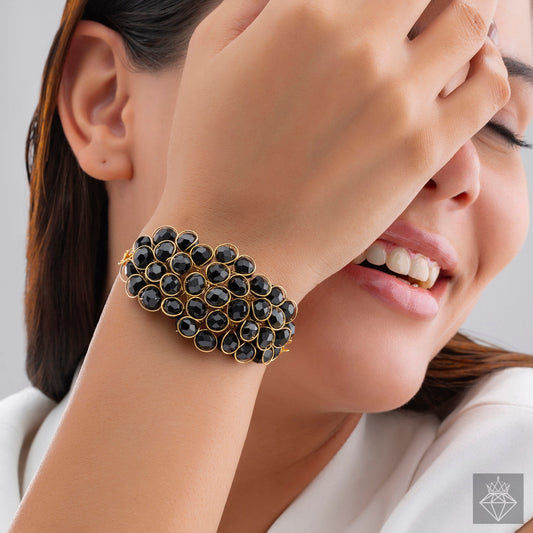 Spectacular Black Crystal Stone Bracelet