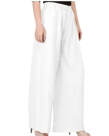 Girls Womens Rayon Solid Colour Palazzo