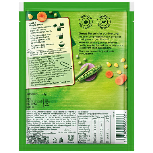 Knorr Mixed Vegetable Soup - No Added Preservatives, 40 g