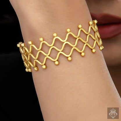Golden Bangle Bracelet (Adjustable Size)