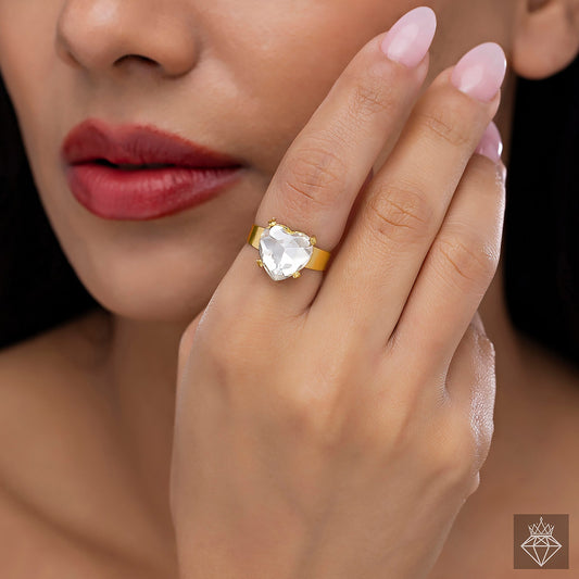 Crystal Heart Ring (Adjustable Size)