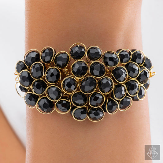 Spectacular Black Crystal Stone Bracelet