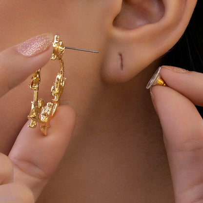 Birds Detailing Round Statement Earrings