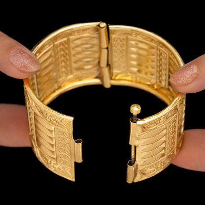 Ethnic Broad Bangle Bracelet (Adjustable Size)