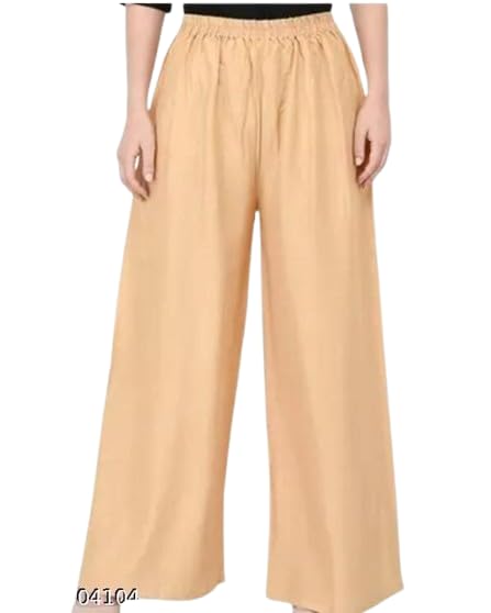 Girls Womens Rayon Solid Colour Palazzo
