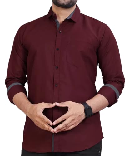 Tee Projekt Shirt for men Cotton Spread Collar Long Sleeve
