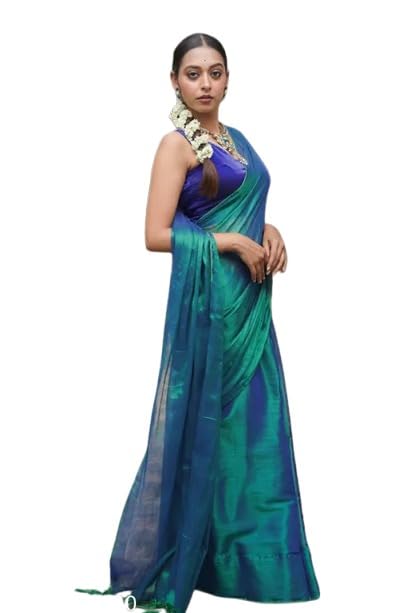 Rainbow Clothing,Womens Soft Tissue Silk Solid Saree