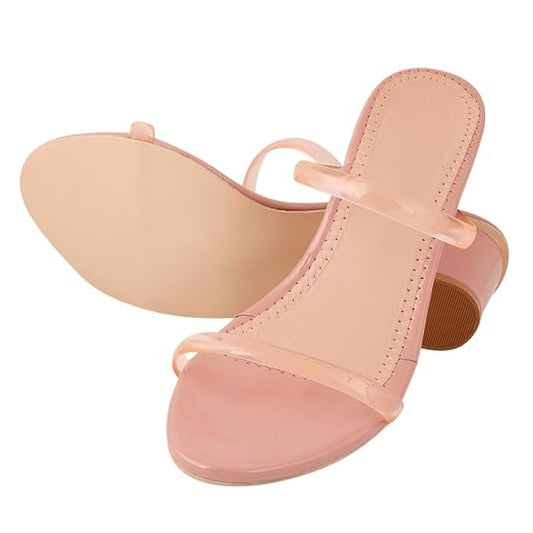 ACKNEW Women's Slip-On Flat Sandals, Patent Leather, Casual Summer Slides