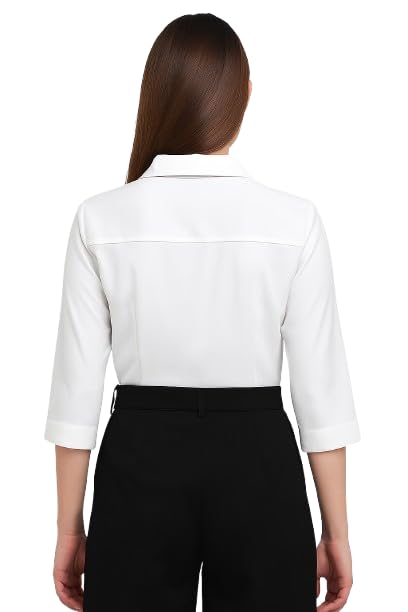 PRIASE B Women's Formal Shirt – 3/4 Sleeve Slim Fit Solid
