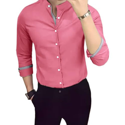 Tee Projekt Shirt for men Cotton Spread Collar Long Sleeve