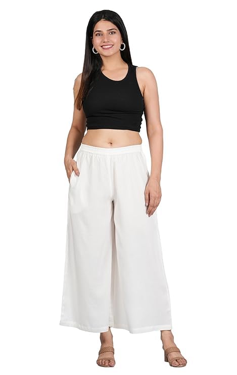 Ammviyush Women's Black Cotton Palazzo Pants