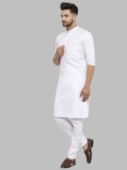 Luxrio Kurta for Men Cotton Blend Long Solid Straight Fit