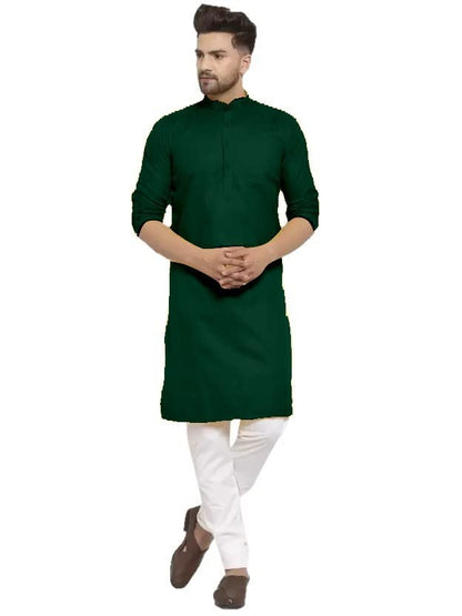 Luxrio Kurta for Men Cotton Blend Long Solid Straight Fit