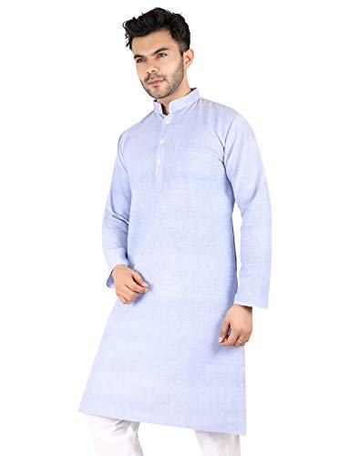 LATEST CHIKAN Men's Cotton Solid Regular Long Kurta