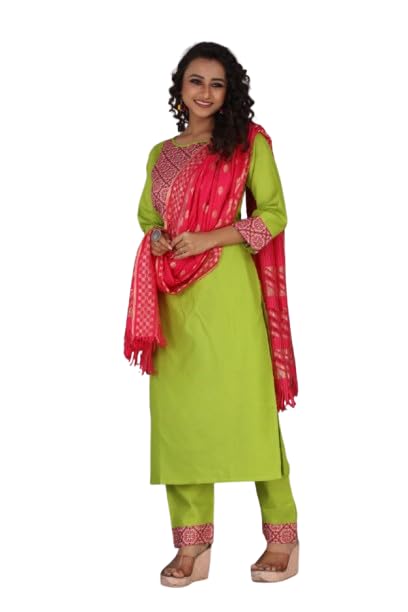 Women Cotton Kurta Set with Dupatta | Pure Cotton