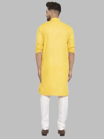 Luxrio Kurta for Men Cotton Blend Long Solid Straight Fit