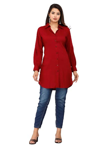 Myorica Women Regular Fit Spread Collar Casual Shirt