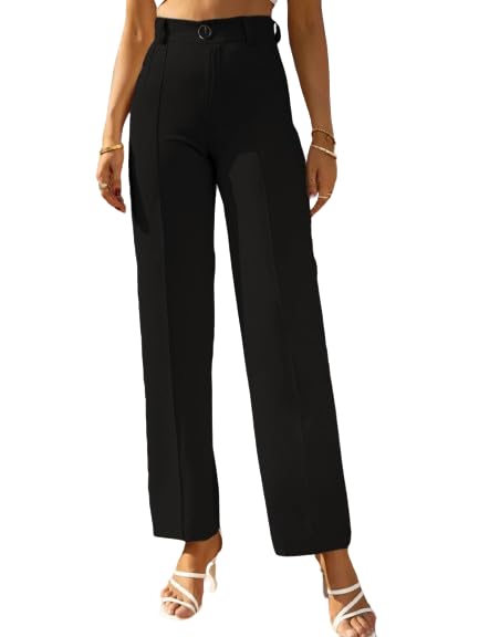 Linoges Women's High Waist Bell Bottom Trouser