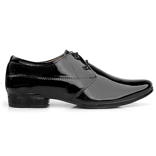 DE LOYON Men's Patent Leather Derby Formal Shoes - alphahostel.in