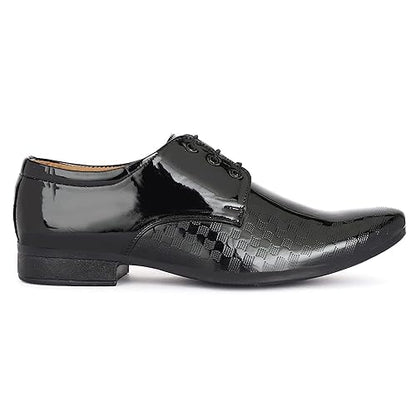 DE LOYON Men's Patent Leather Derby Formal Shoes - alphahostel.in