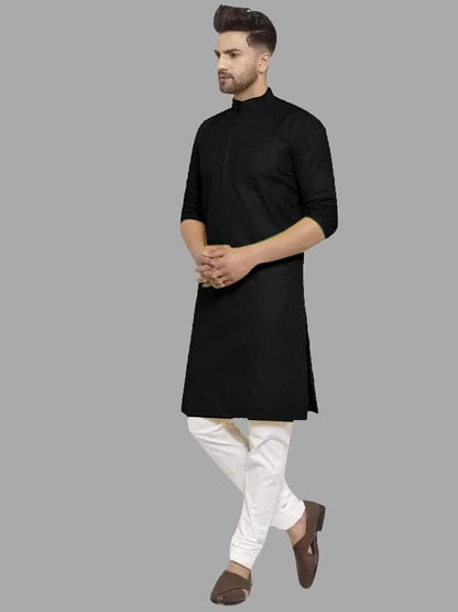 Luxrio Kurta for Men Cotton Blend Long Solid Straight Fit