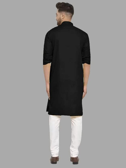 Luxrio Kurta for Men Cotton Blend Long Solid Straight Fit