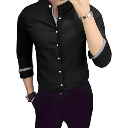 Tee Projekt Shirt for men Cotton Spread Collar Long Sleeve