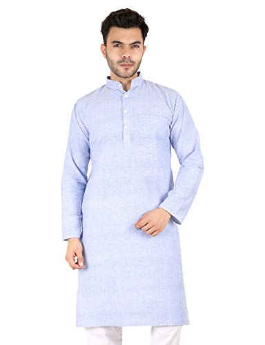 LATEST CHIKAN Men's Cotton Solid Regular Long Kurta