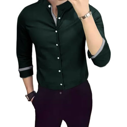Tee Projekt Shirt for men Cotton Spread Collar Long Sleeve