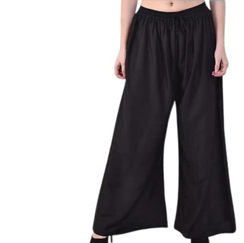 Women's Black Solid Rayon Patiyala Palazzo