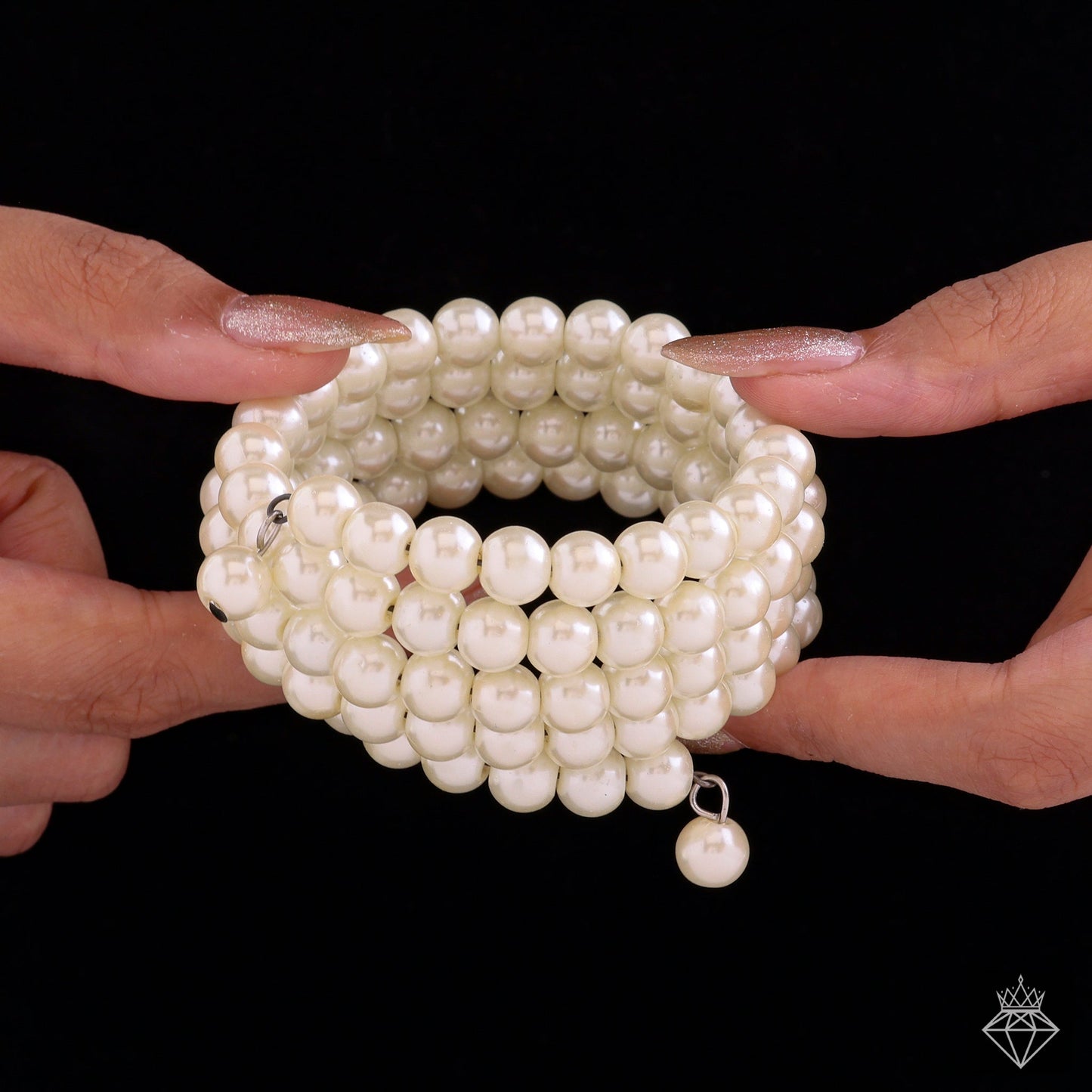 Multilayered Spiral Pearl Bracelet