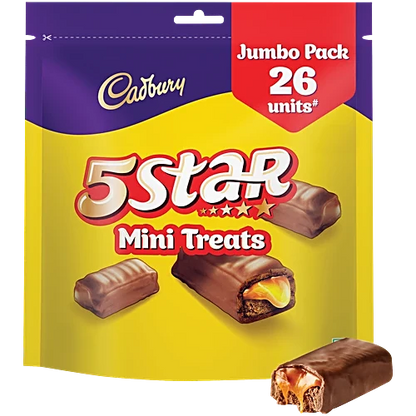 Cadbury 5 Star Mini Treats Filled Bar Chocolate Pack