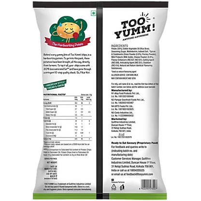 Too Yumm! American Style Cream & Onion Potato Chips, 82 g