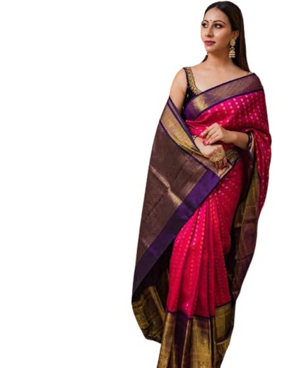 Women's Present Banarasi Soft Lichi Silk Saree