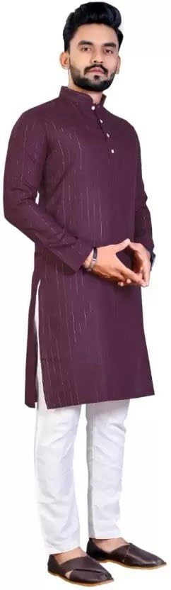 SOLOVIBES Men's Magic Cotton Solid Kurta