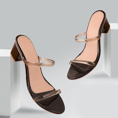 ACKNEW Women's Slip-On Flat Sandals, Patent Leather, Casual Summer Slides