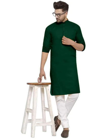 Luxrio Kurta for Men Cotton Blend Long Solid Straight Fit