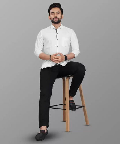 Tee Projekt Shirt for men Cotton Spread Collar Long Sleeve