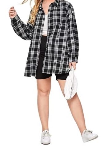 Trendy and Stylish Women Check Loose Shirt Casual