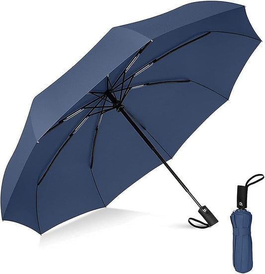 Portable Auto Travel Umbrella - Windproof for Rain