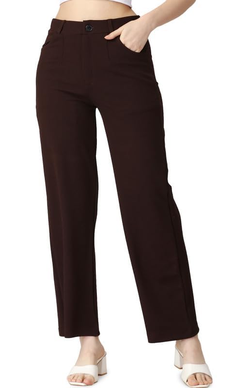 Elendra Women Trouser with Button Closure || Regular fit